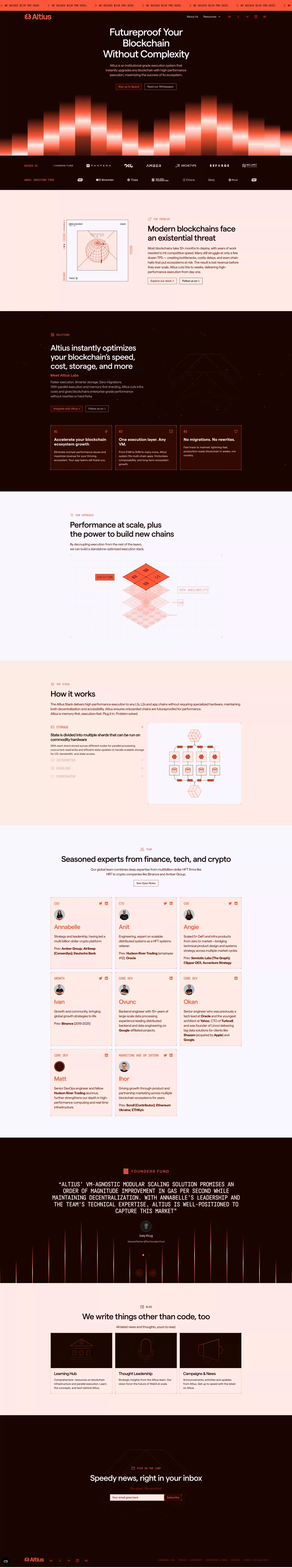 Altius — Execution Engine inside Every Chain - Landing design