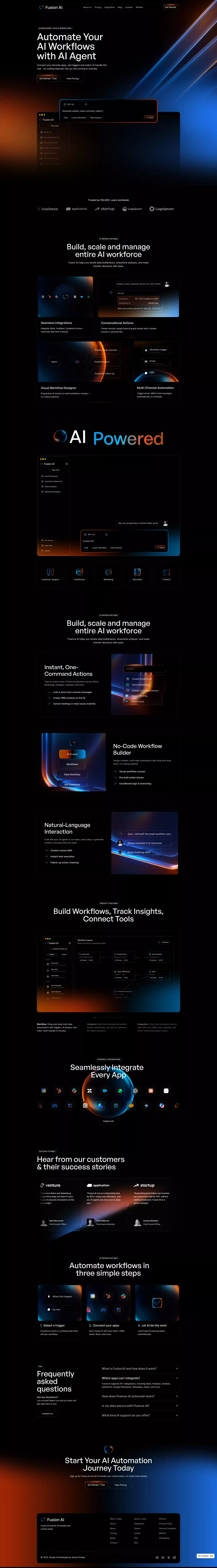 Fusion AI - Framer SaaS & AI Agent Template - Template design