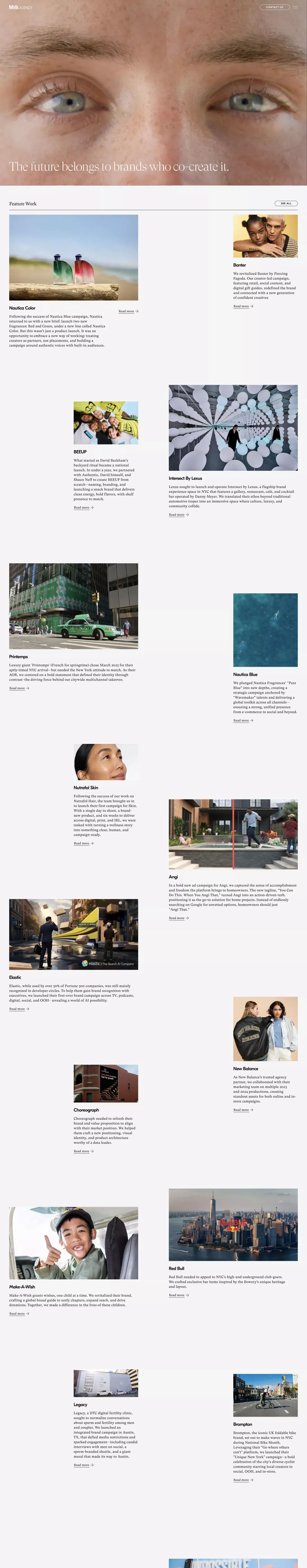 Milk Agency - Portfolio design