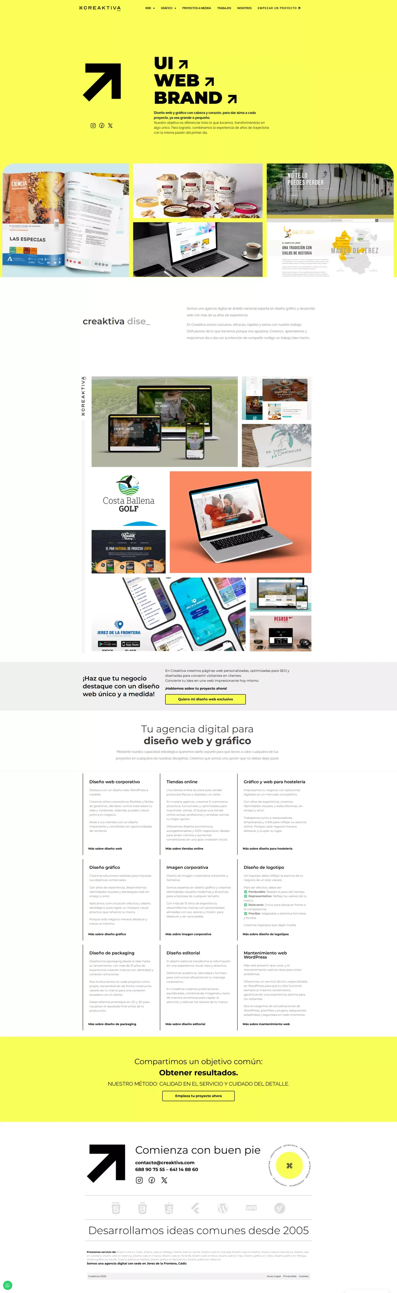 Diseño web, tiendas online, gráfico en Jerez y Cádiz - Creaktiva - Landing design