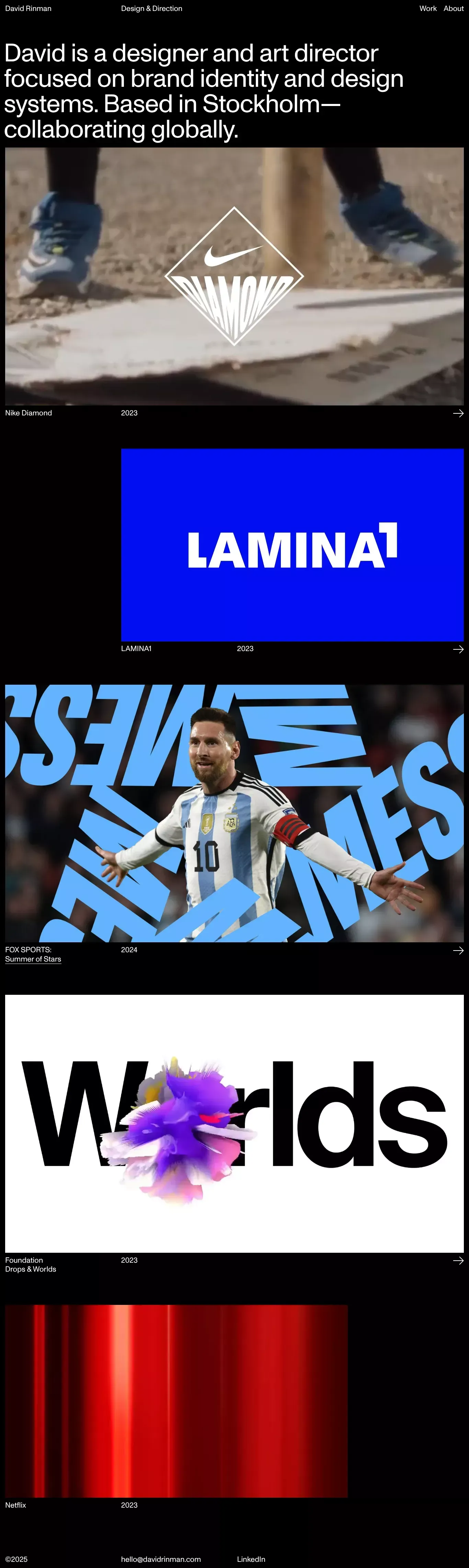 David Rinman - Design & Direction - Portfolio design