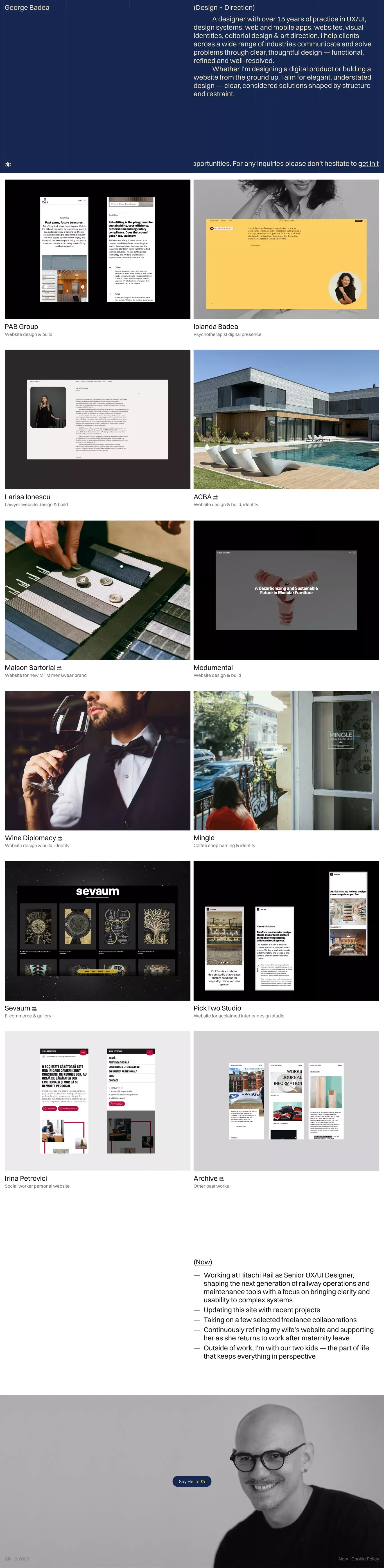 George Badea – Designer in UX, UI & Visual Identity - Portfolio design