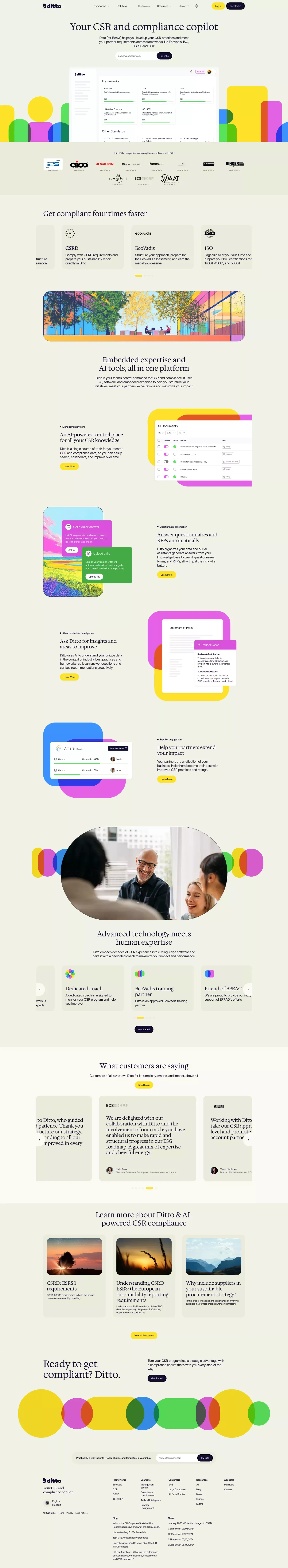Ditto – CSR & Compliance with AI | Multiply Real Impact - Landing design