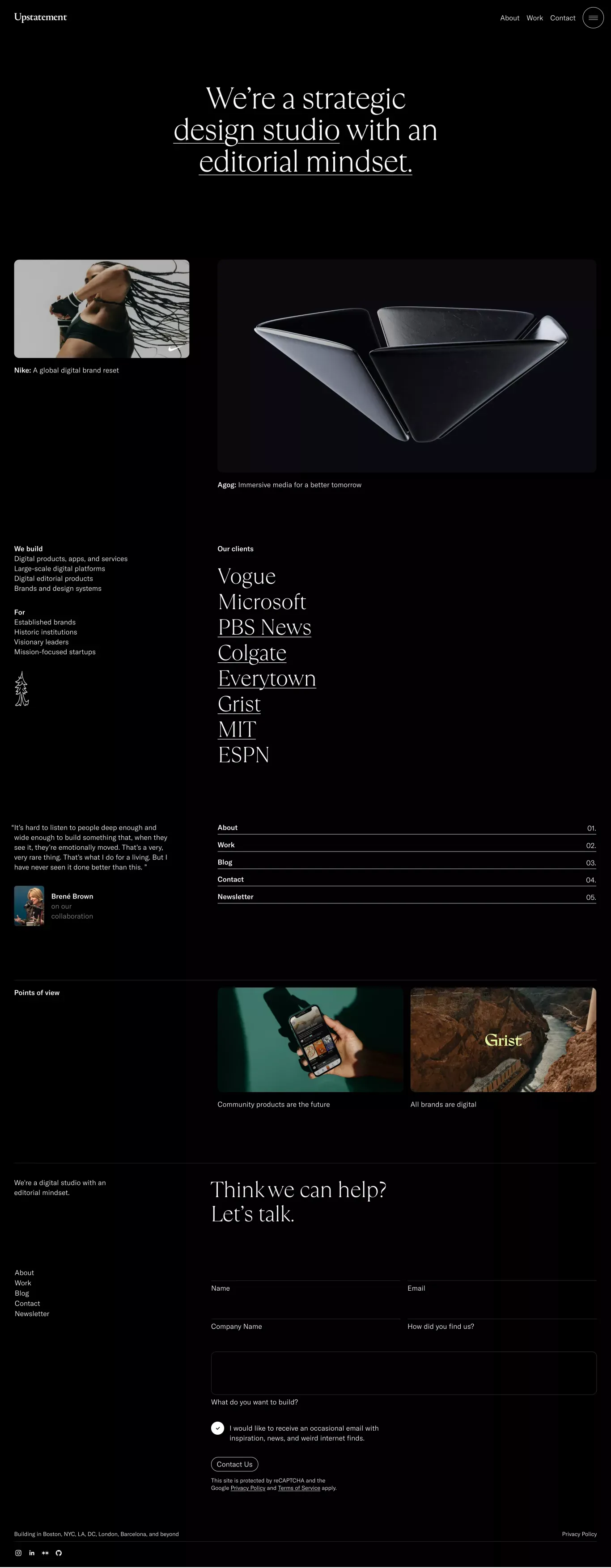 Upstatement | A strategic digital studio with an editorial mindset. - Portfolio design