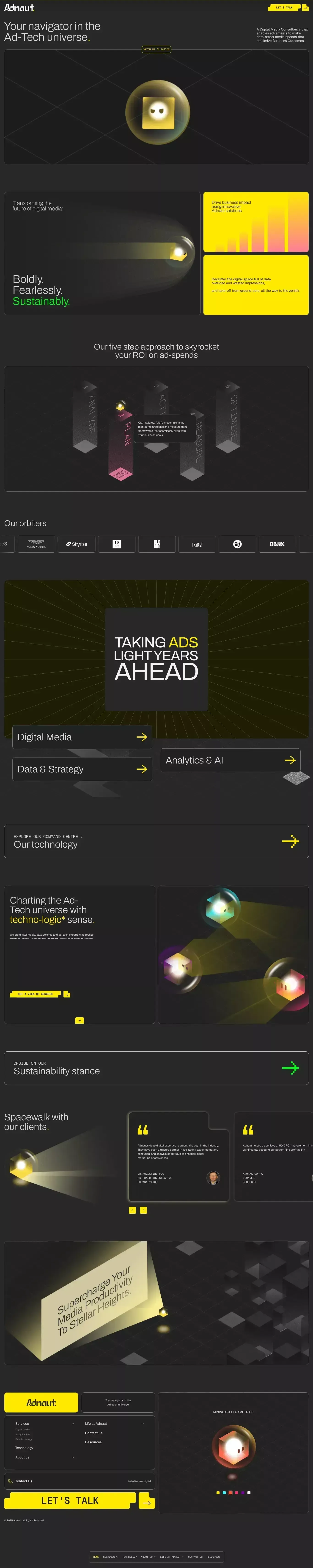Adnaut | Your Navigator in the ad-tech universe. - Landing design