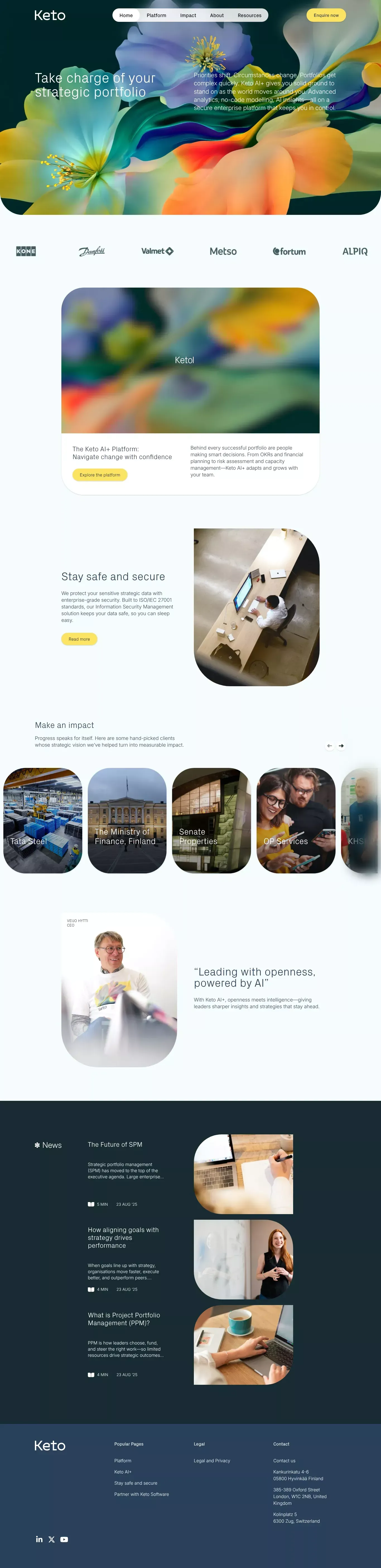 Strategic Portfolio Management Software | Keto AI : Keto Software - Landing design