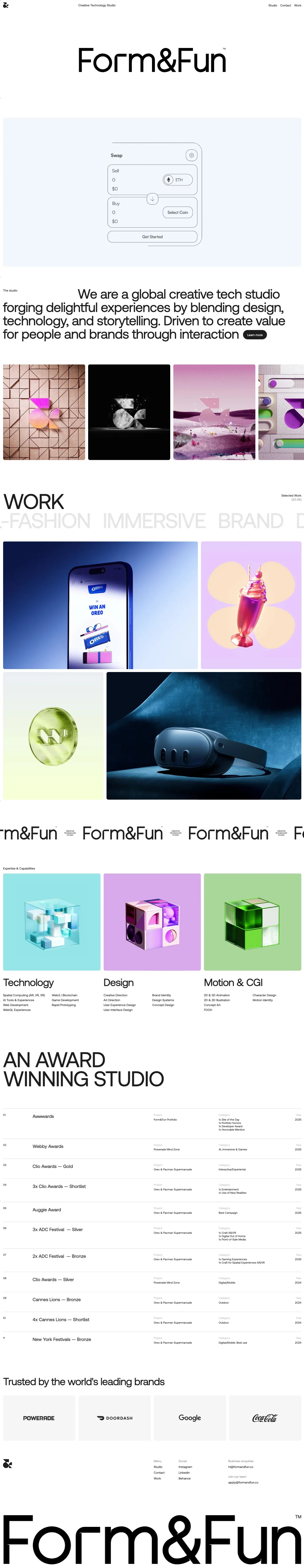 Form&Fun Studio - Portfolio design