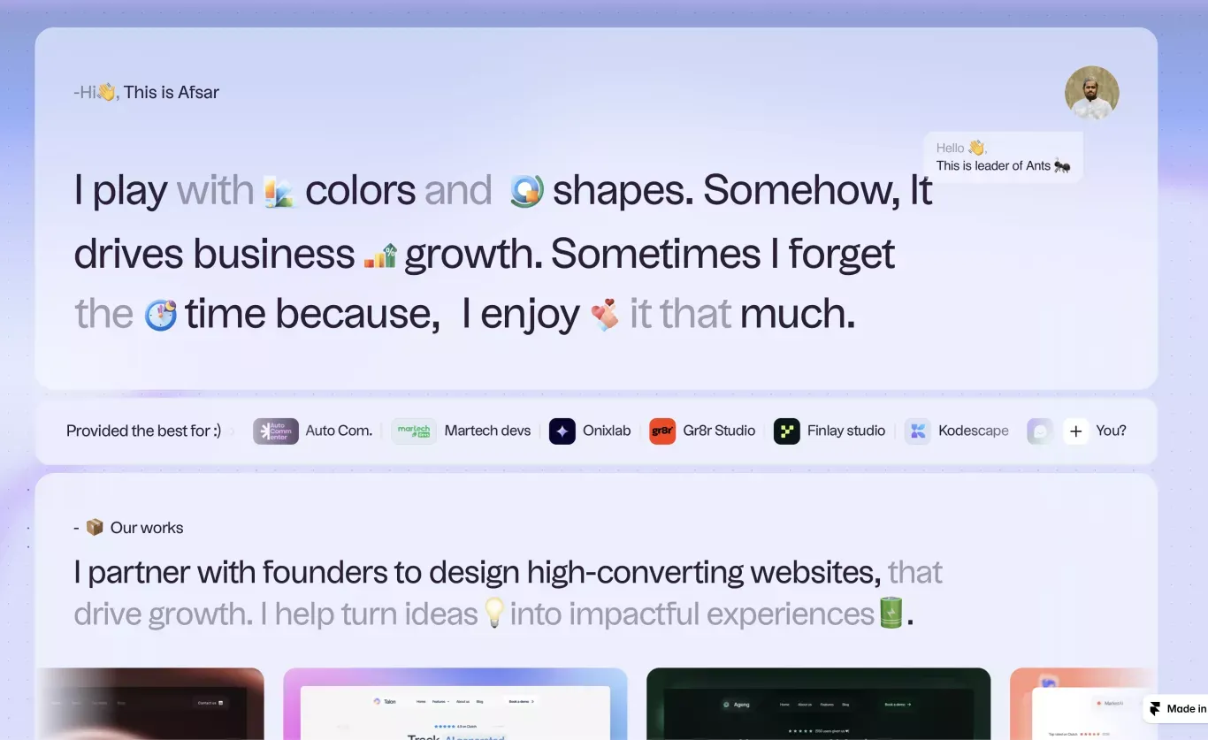 My Framer Site - Portfolio design