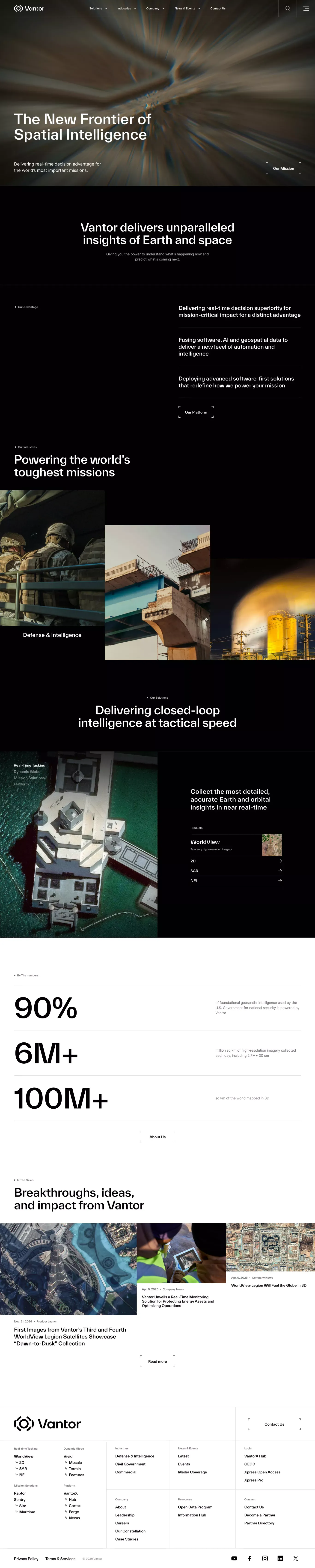 Vantor – Spatial Intelligence Connecting Sensors Across Every Domain | Vantor - Landing design