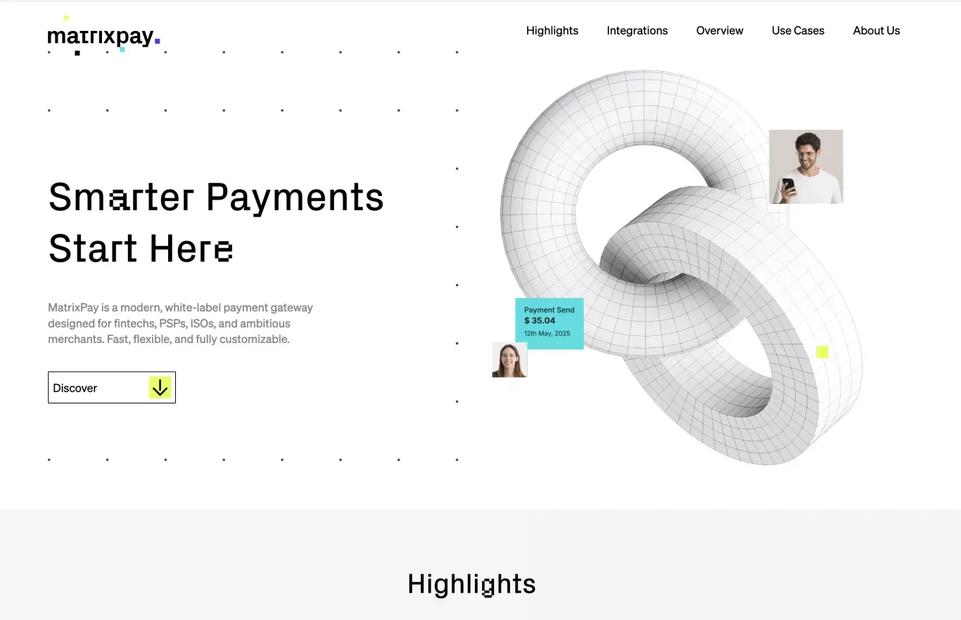 MatrixPay - Landing design