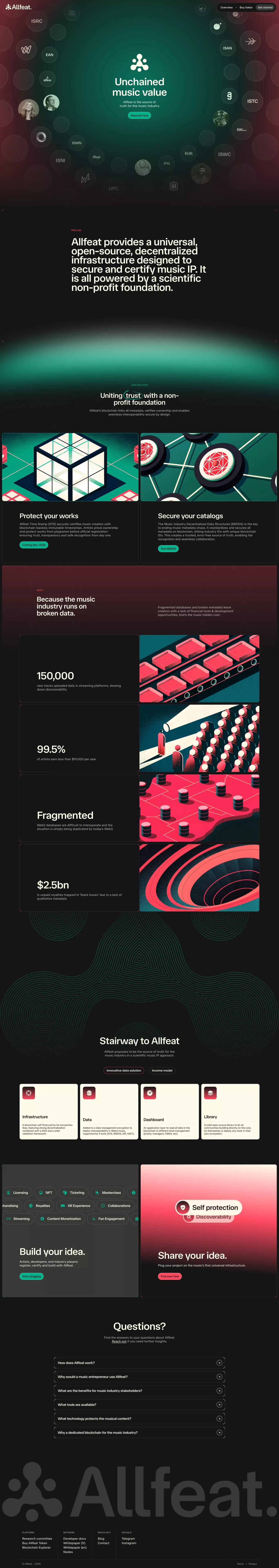 Allfeat | Unchained music value - Landing design