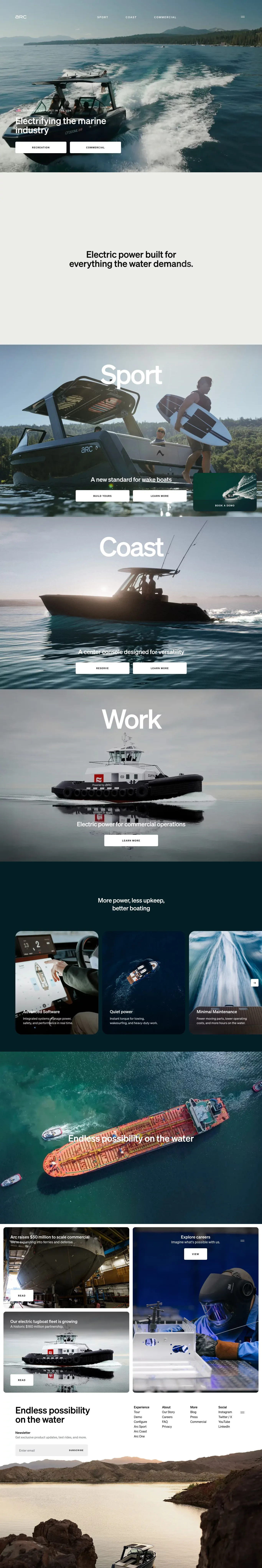 Arc - 100% Electric Boats - Landing design