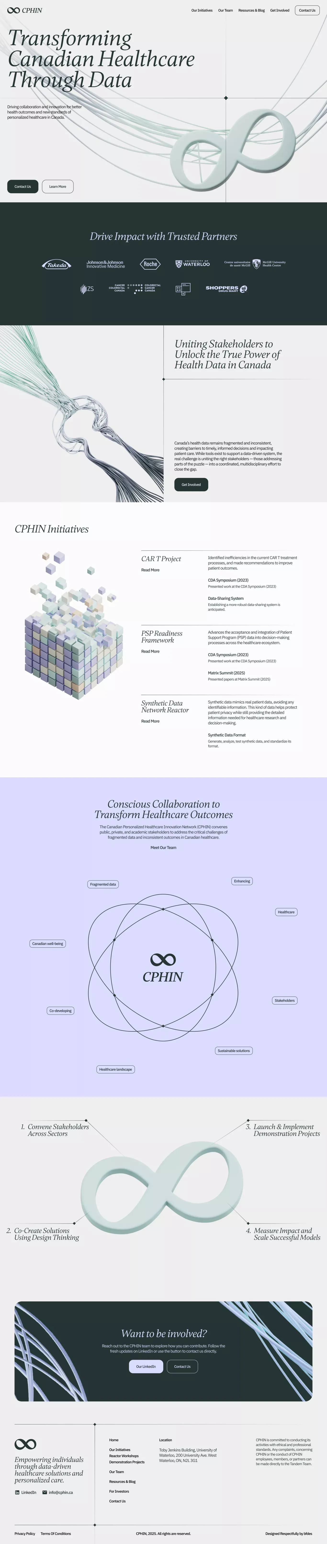 CPHIN — Transforming Canadian Healthcare Through Data for Personalized Care - Landing design