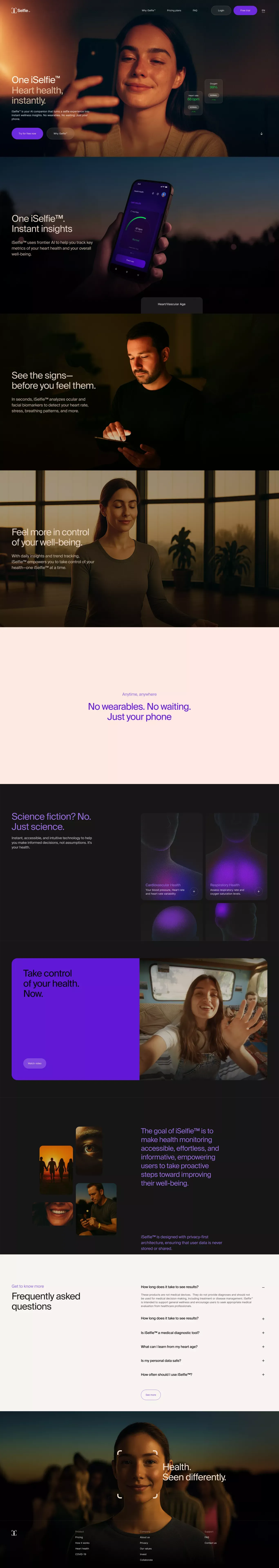 Don't miss out on life | iSelfie.ai - Landing design