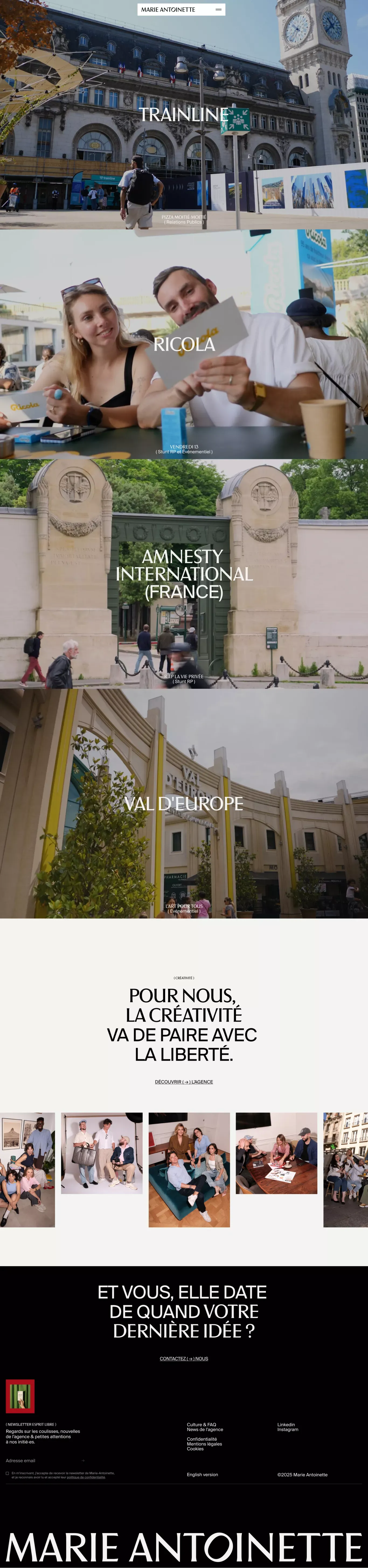 Agence de com, RP, d'influence et événementiel - Marie Antoinette - Case Study design