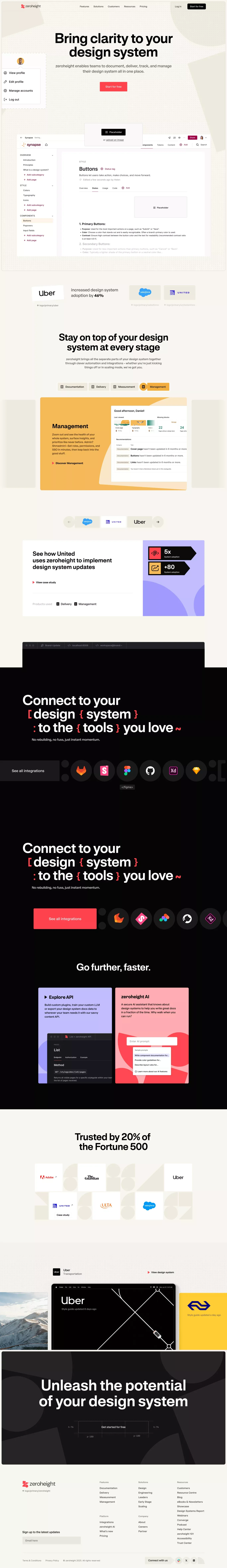 zeroheight - The Design System Platform for Teams Who Scale - Landing design