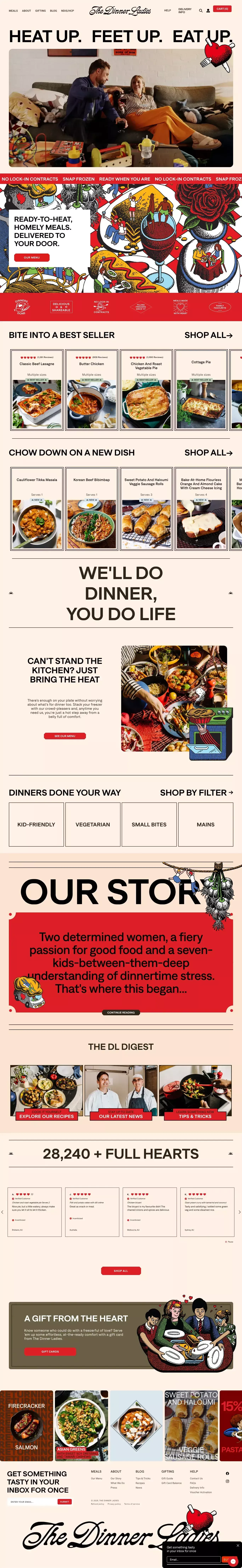 Meal Delivery | Online Food Delivery | The Dinner Ladies - Ecommerce design