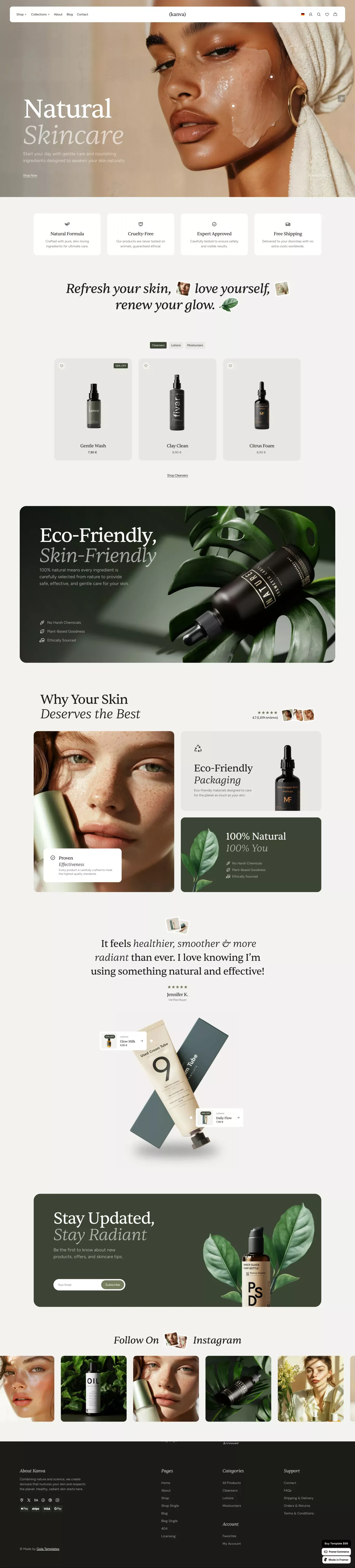 Kanva - E-Commerce Framer Template - Template design