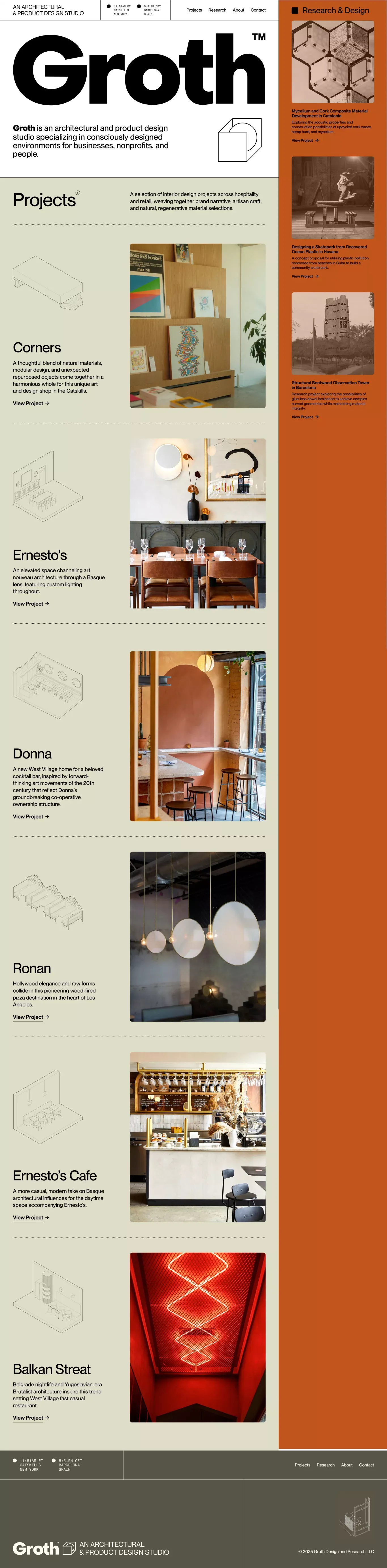 Groth Studio | Hospitality & Interior Design – Barcelona & NYC - Portfolio design
