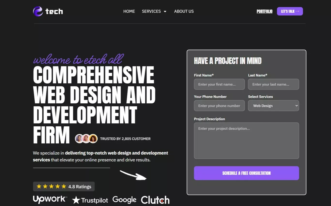 Etech All - Portfolio design