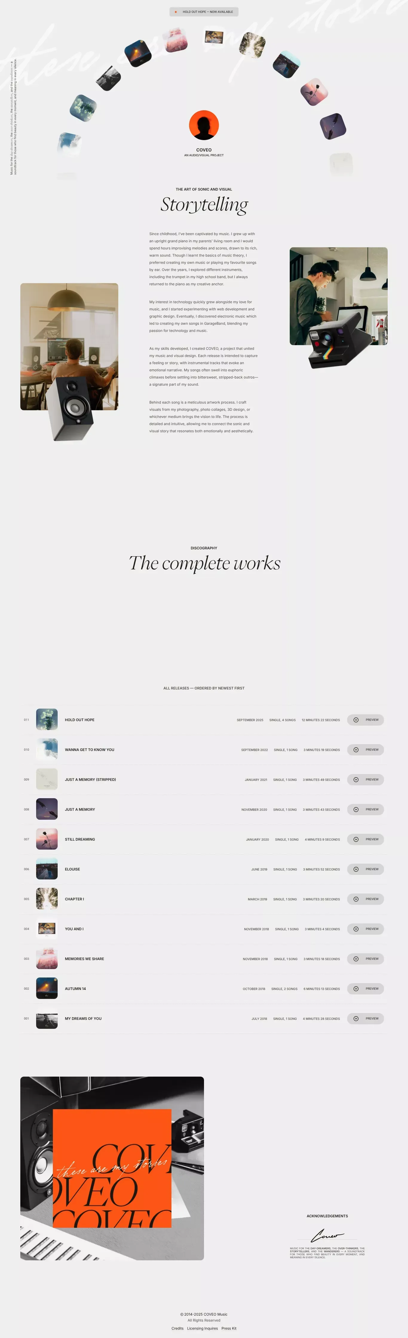 COVEO Music - An Audio/Visual Project - Portfolio design