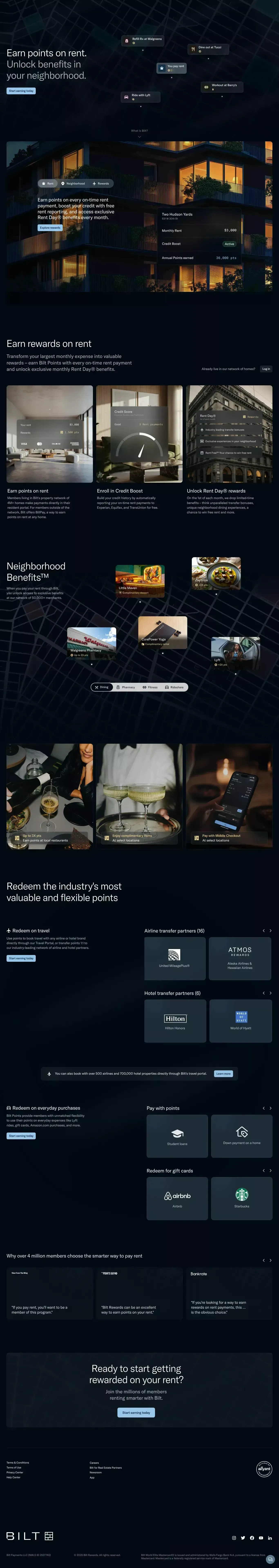 Bilt - Earn rewards on rent. - Landing design