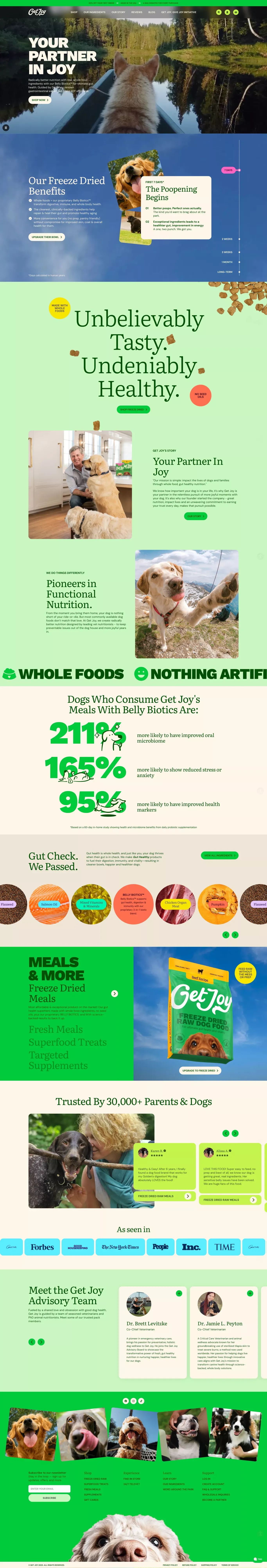Radically Better Nutrition | Get Joy Food - Landing design