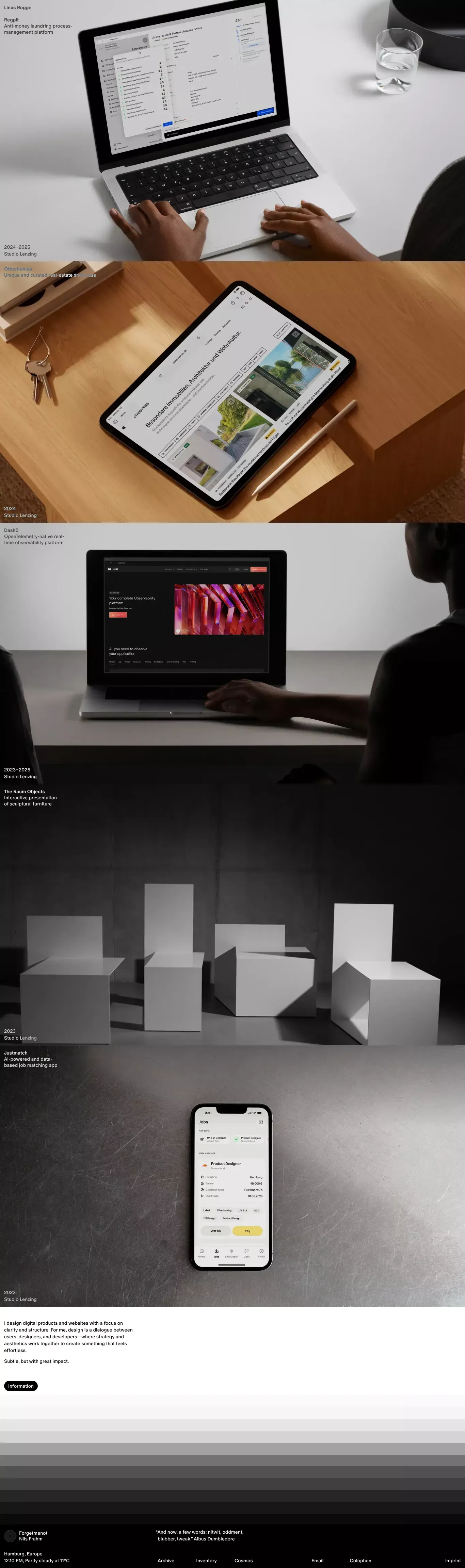 Linus Rogge - Portfolio design