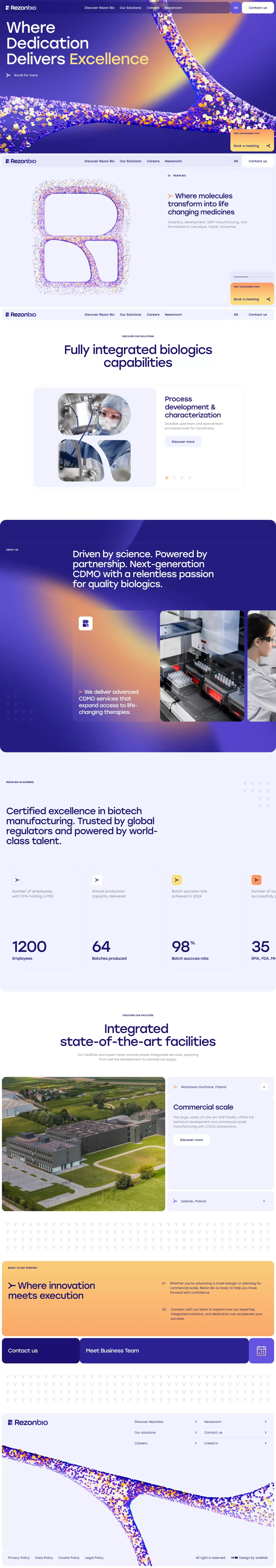 Rezon Bio: Where Dedication Delivers Excellence - Landing design