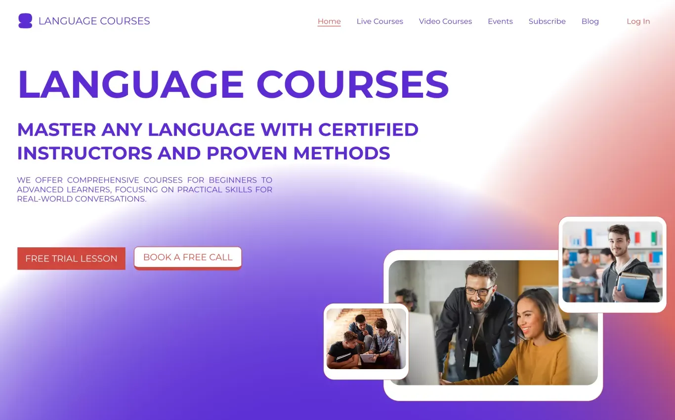 Language Courses | Wix Marketplace | Wix Studio - Template design