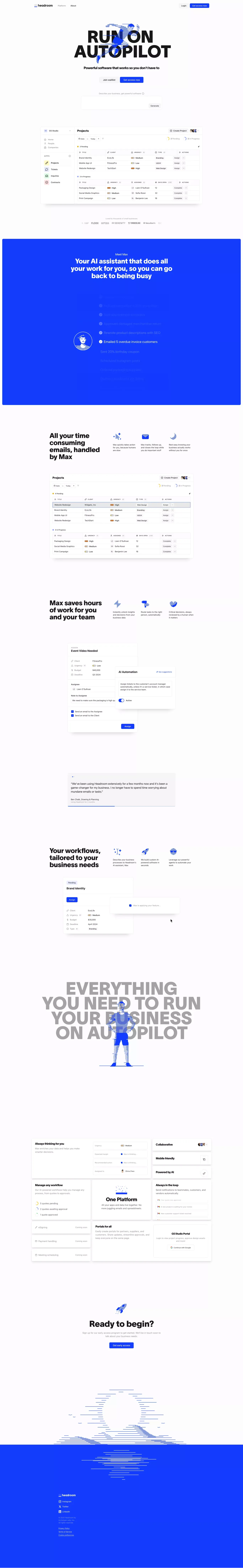 Headroom — Custom Software, Built for Your Business - Landing design