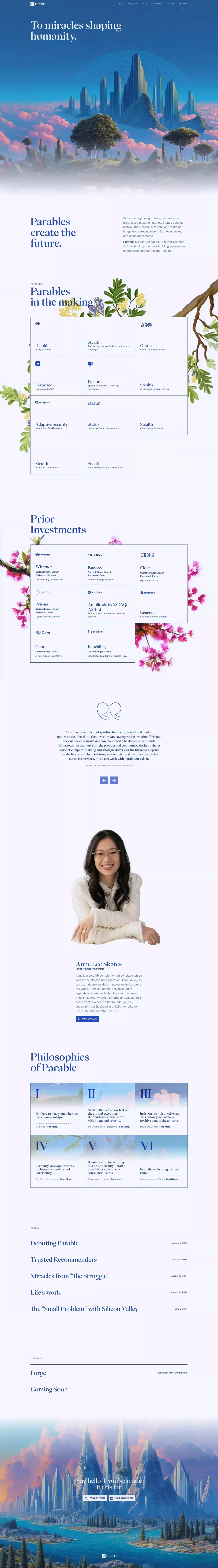 Parable - To miracles shaping humanity. - Other design