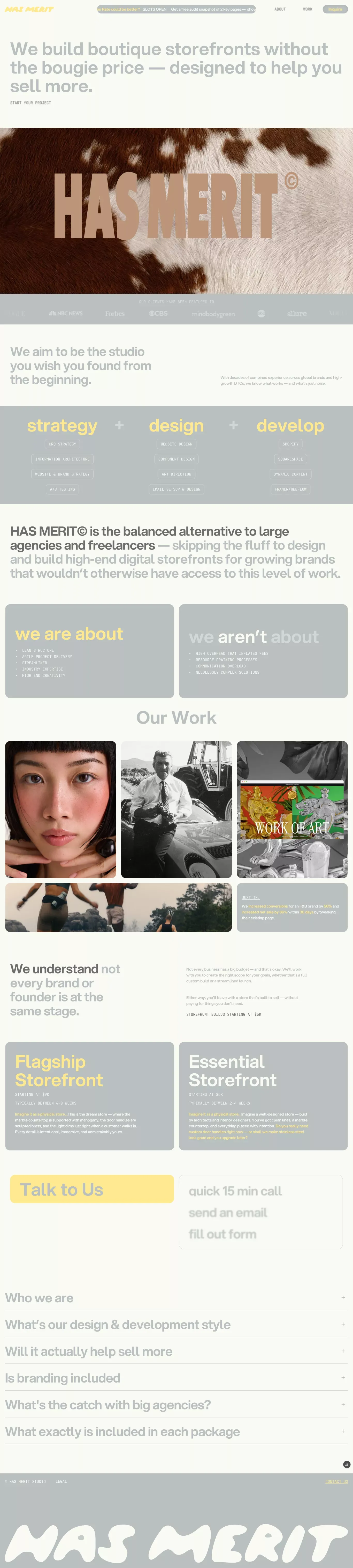 Has Merit Studio: Shopify Strategy, Design & Web - Portfolio design