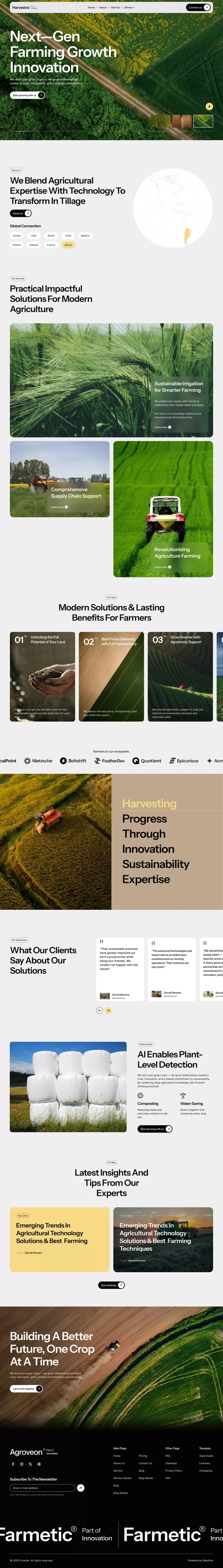 Harvestra - Webflow Website Template - Template design