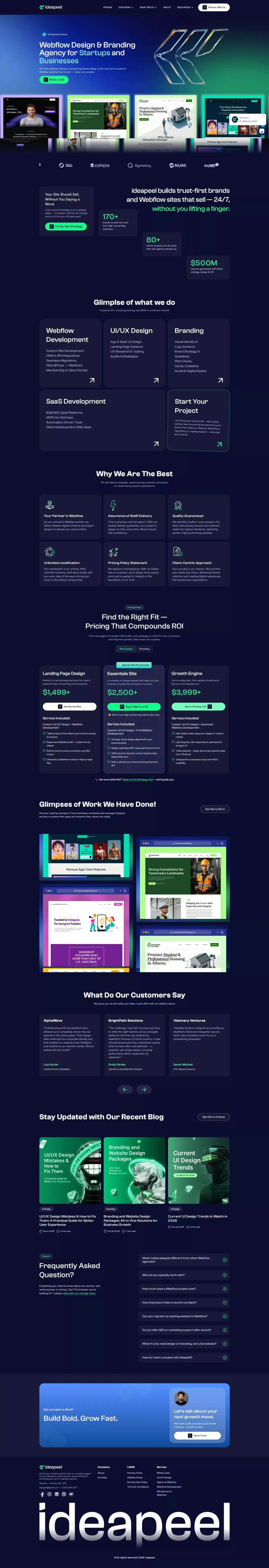 ideapeel® | Webflow Design & Branding Agency for Startups - Portfolio design