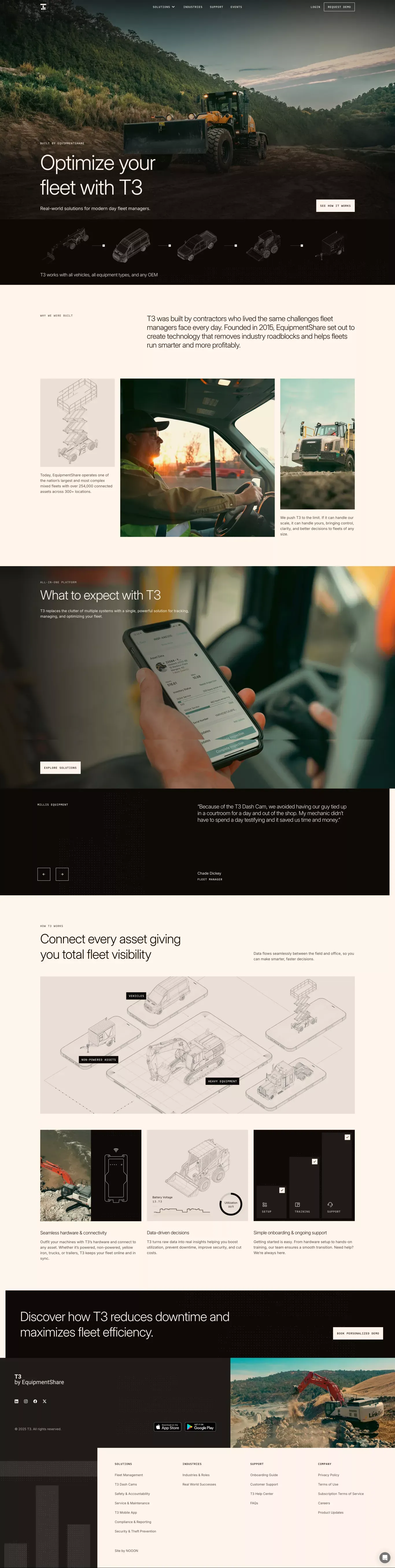 T3 by EquipmentShare - Landing design