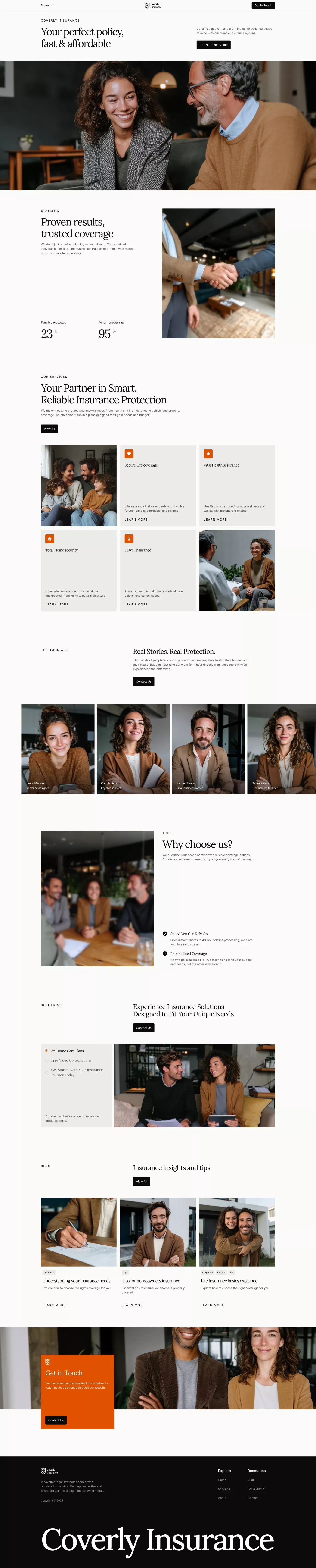 Coverly - Insurance Website Template - Template design