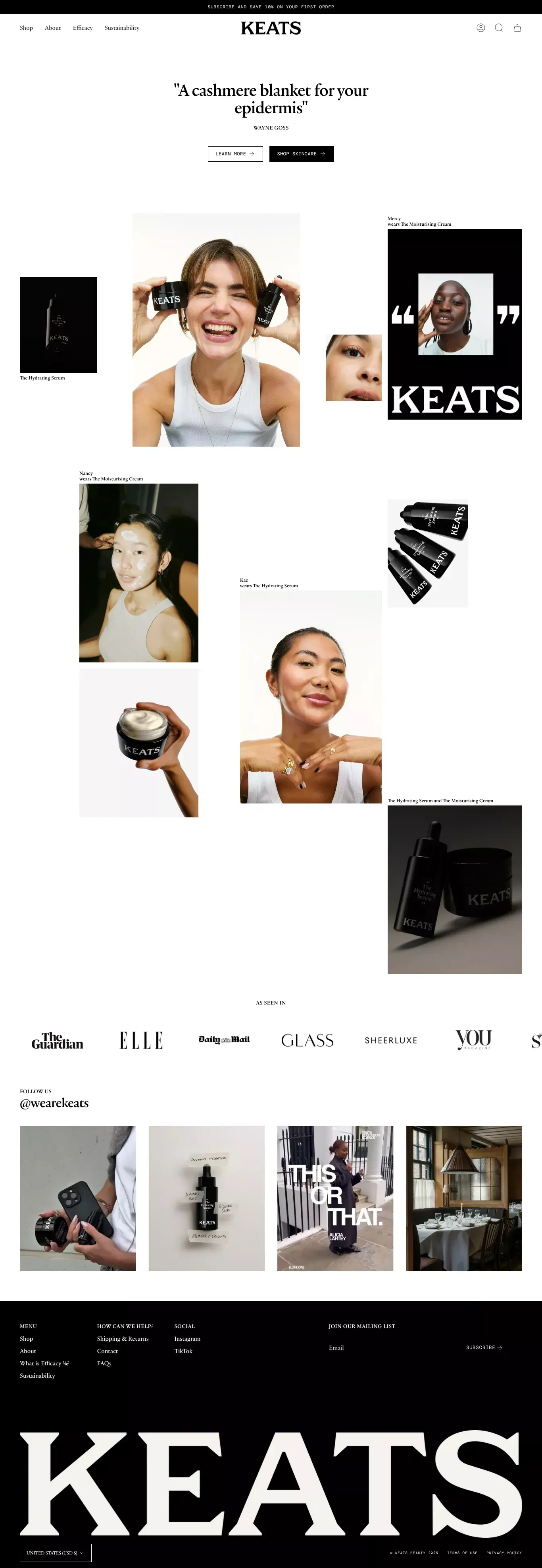 Efficacy % Skincare That Actually Works                  – Keats Beauty - Ecommerce design