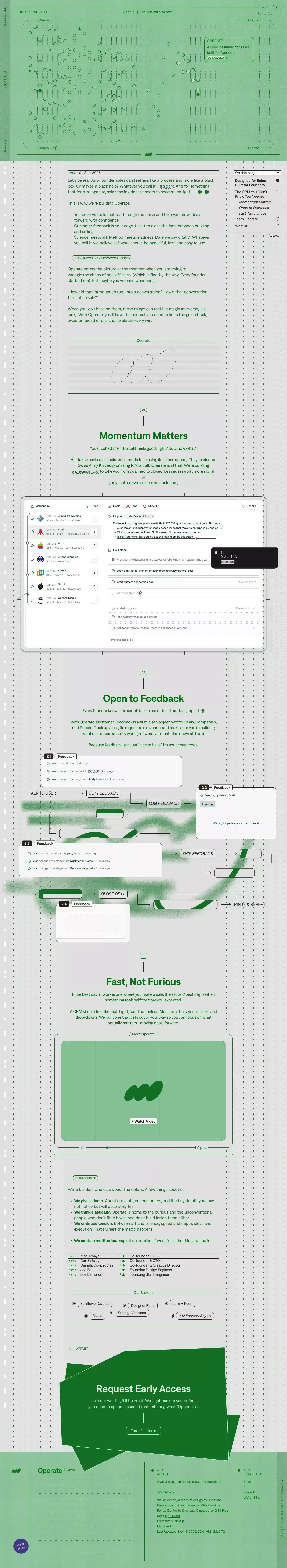 Operate — A CRM designed for sales, built for founders - Other design