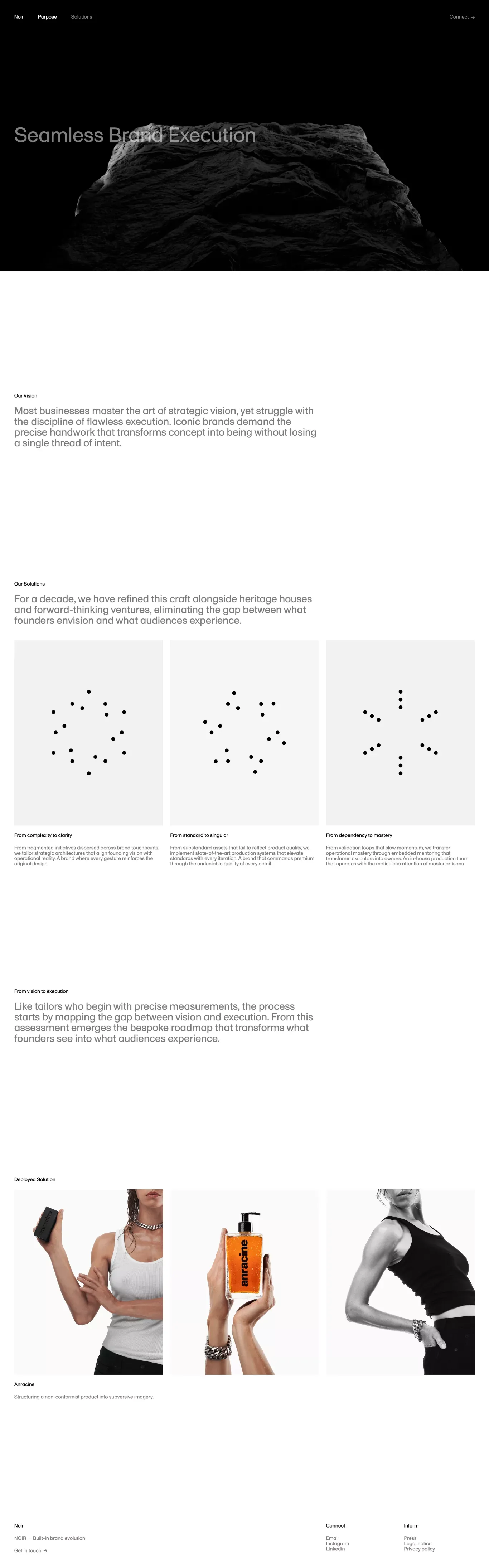 Purpose - NOIR - A design studio implementing the future of brands - Portfolio design