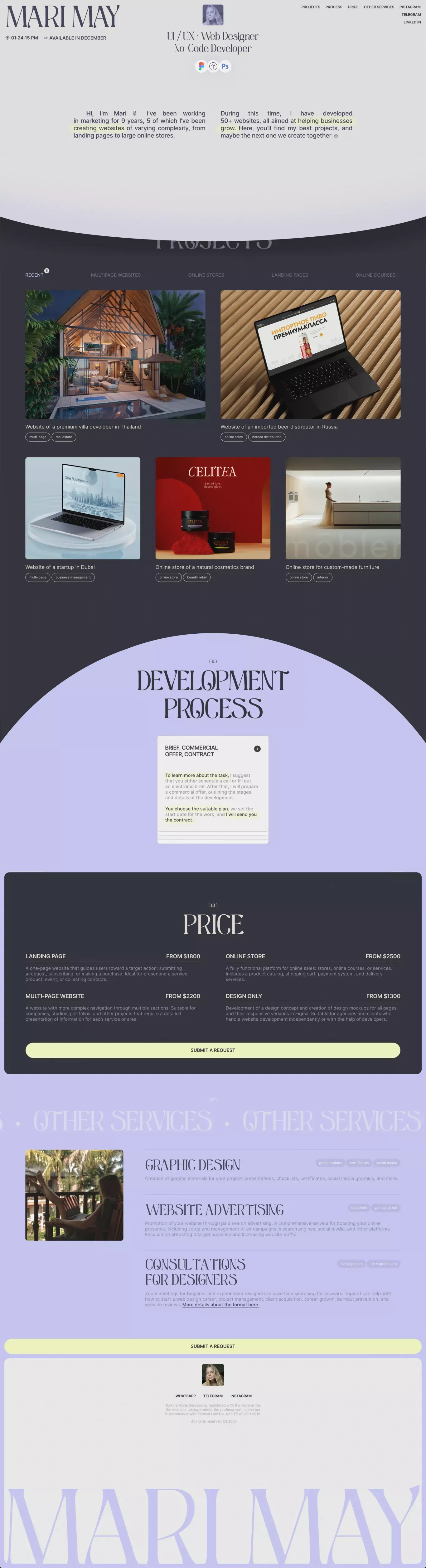 UI/UX & Web Designer Portfolio — MARI MAY - Portfolio design