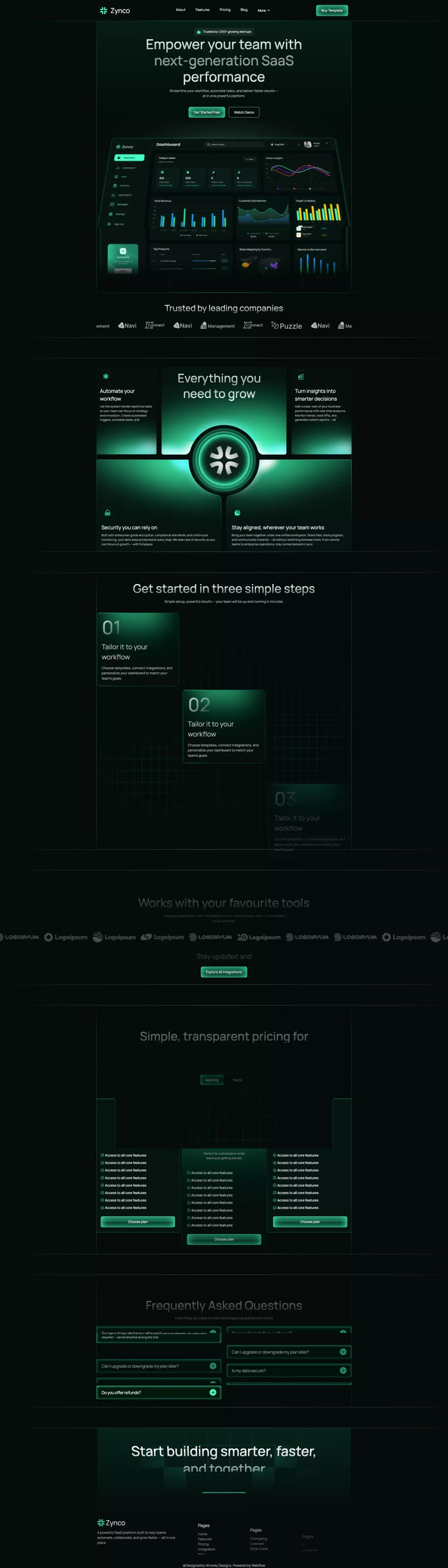 Zynco - Webflow HTML website template - Other design
