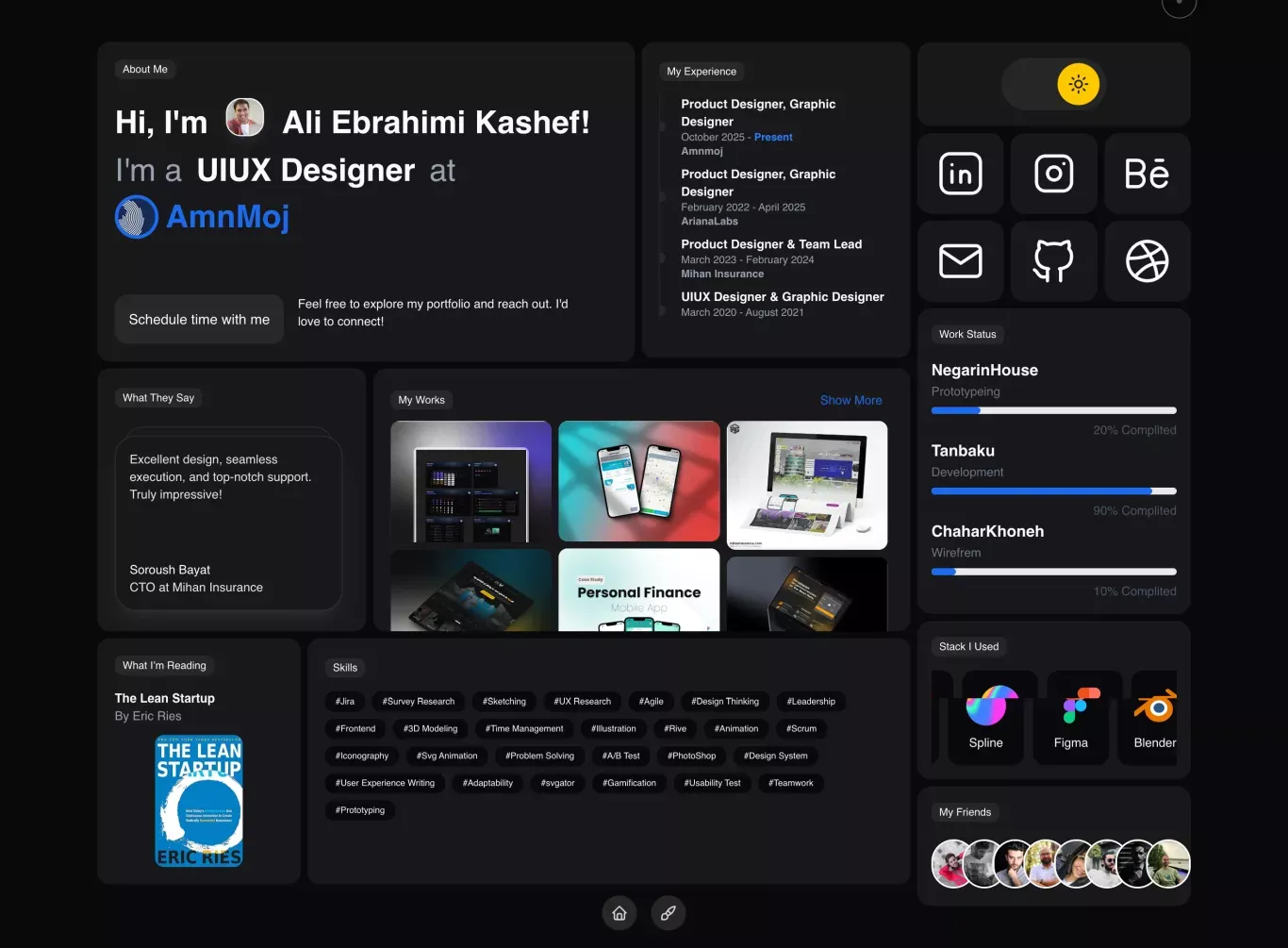 Ali Ebrahimi Kashef - Product Designer - Portfolio design