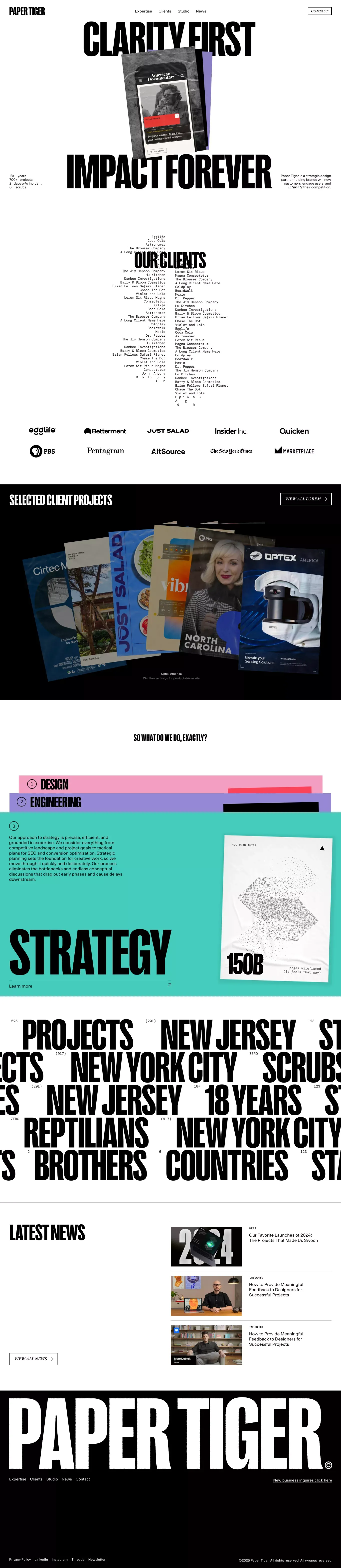 Digital Branding and Websites | Paper Tiger - Portfolio design