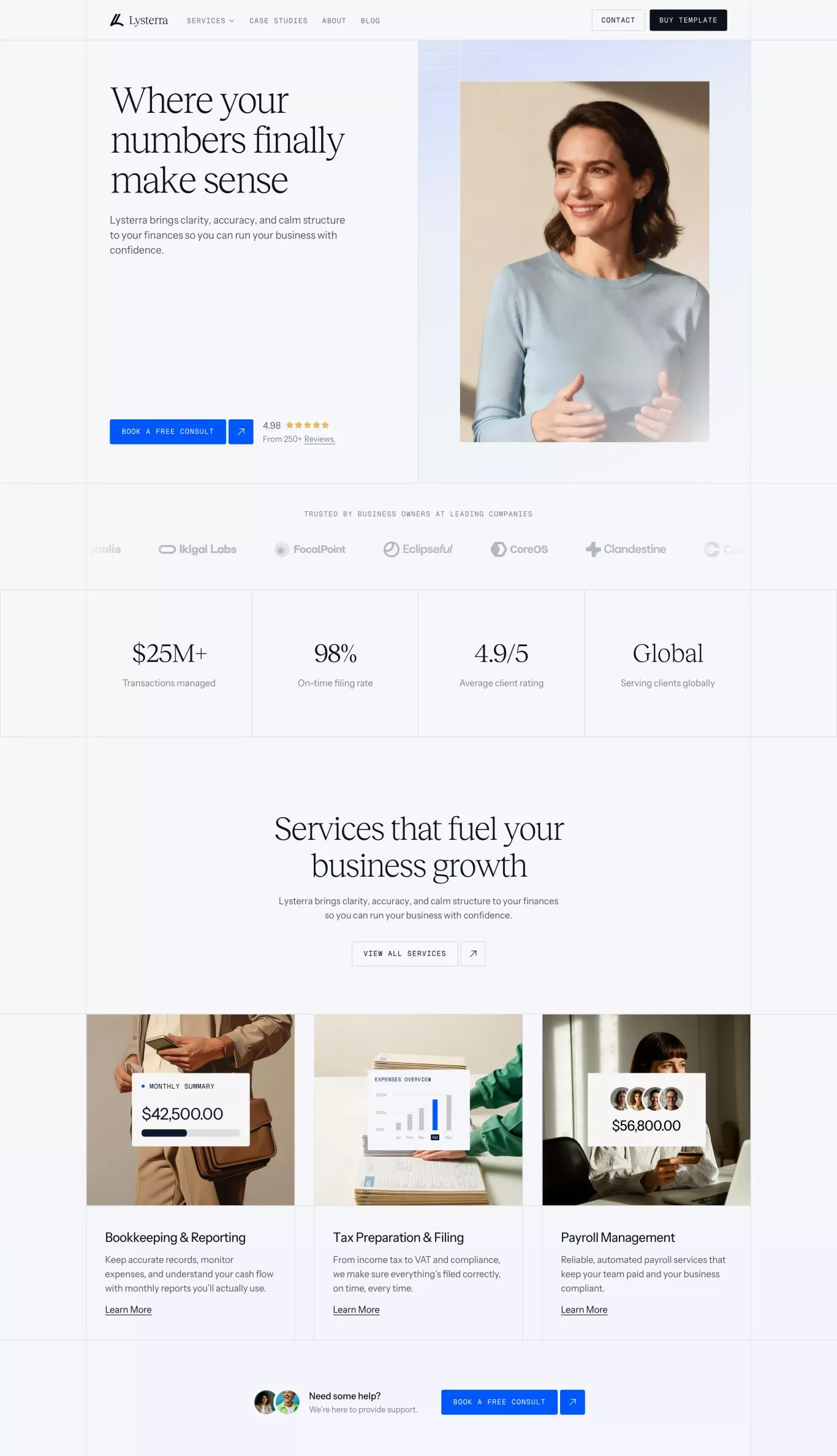 Lysterra â Modern Framer Website Template for Service Providers - Landing design