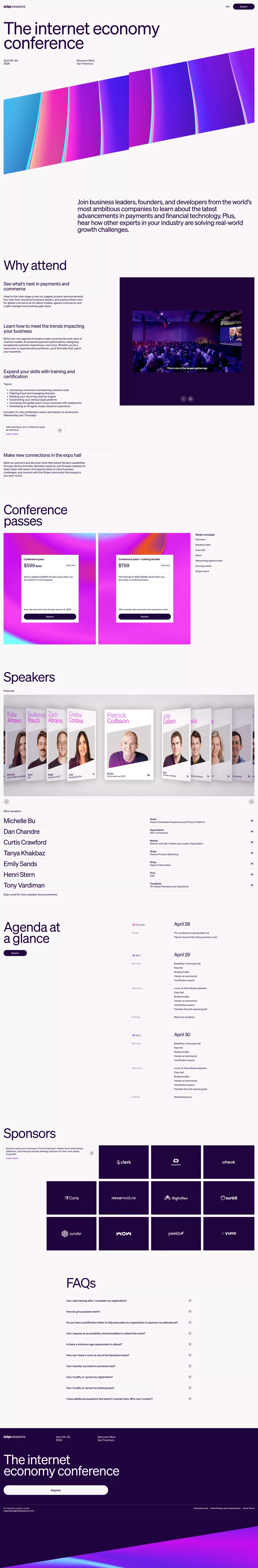 Stripe Sessions 2026 | The global internet economy conference - Landing design