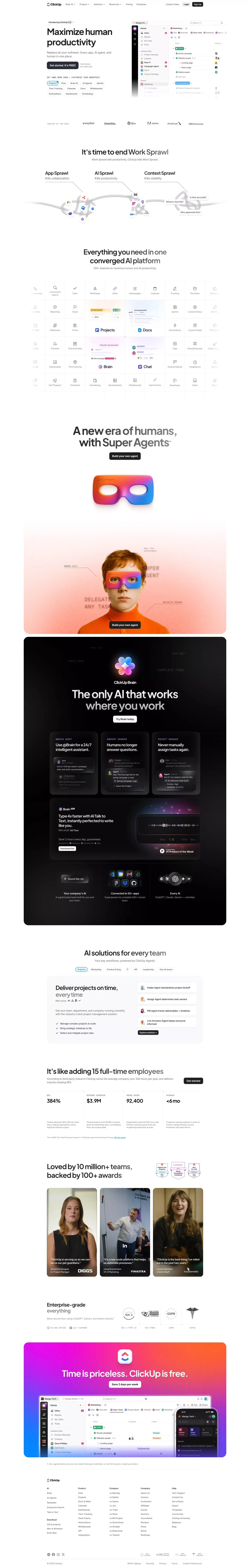 ClickUp™ | The everything app for work - Landing design