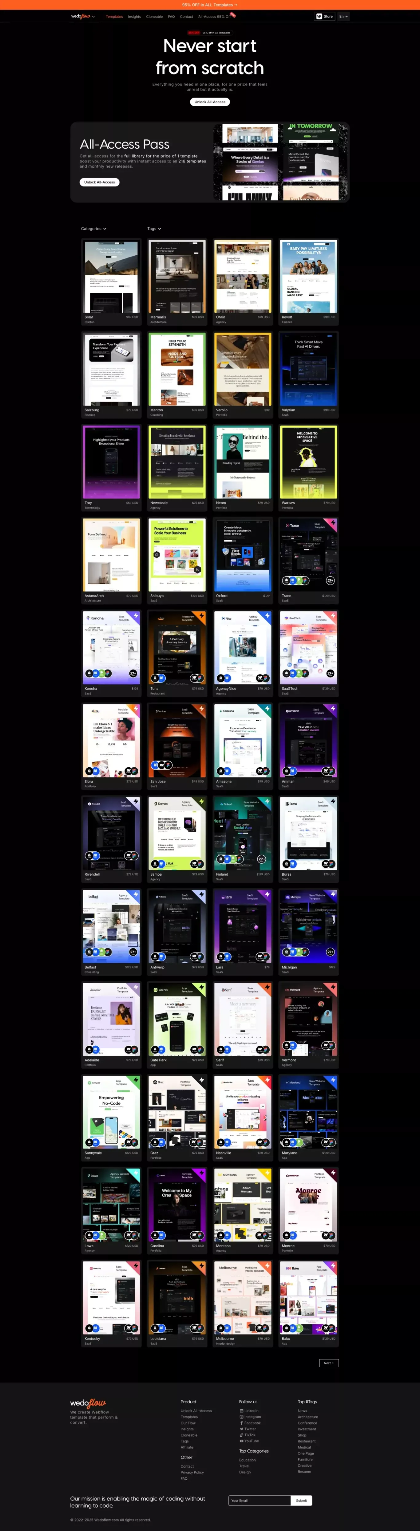 Premium Webflow Template Designs | Wedoflow - Product listing design