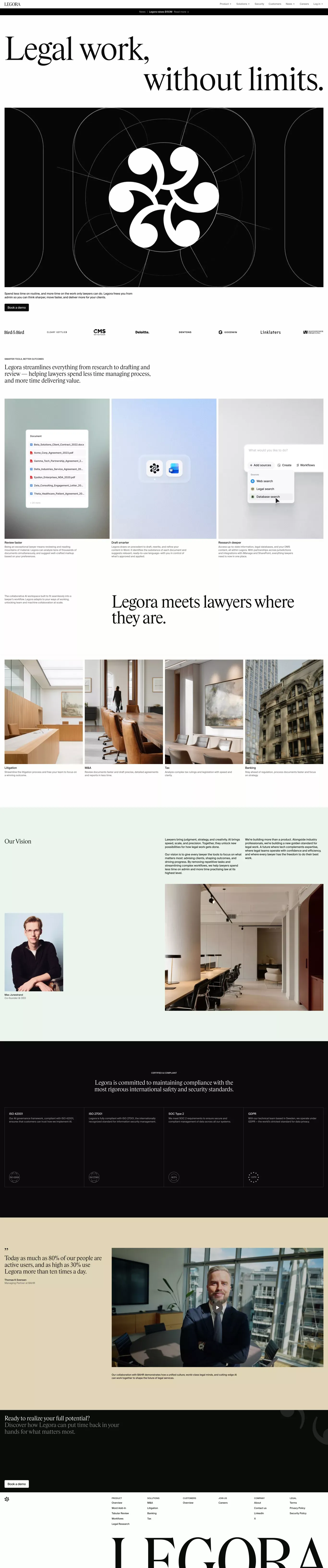 Legora - Landing design