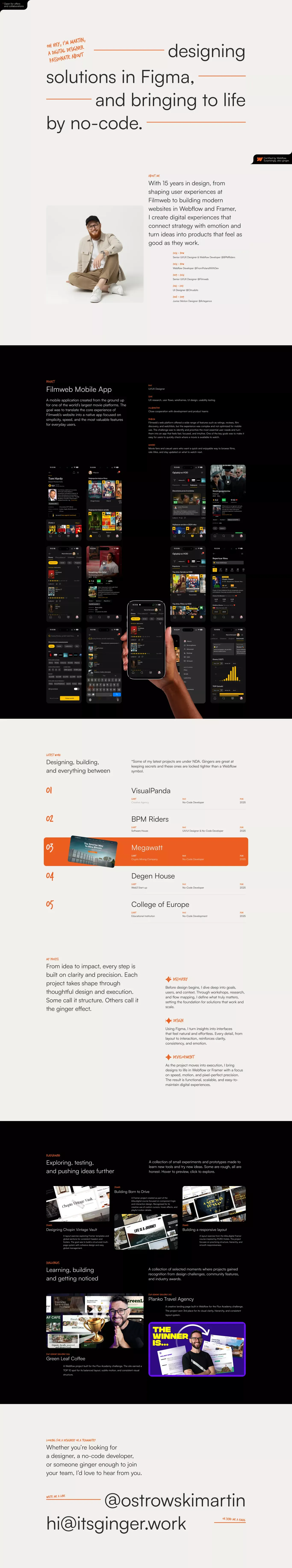 The Ginger Behind the Design - UI/UX Designer & Certified Webflow Developer - Portfolio design